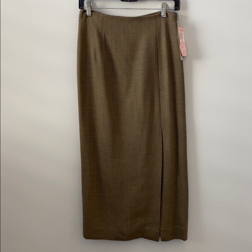 Vintage Woven Mid Length Straight Skirt